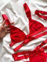 ست فانتزی هارنسی ۳تیکه قرمز کد 2508 - Image 3