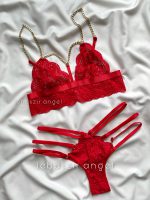 ست فانتزی هارنسی ۳تیکه زنجیری قرمز