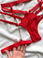 ست فانتزی هارنسی ۳تیکه زنجیری قرمز - Image 6