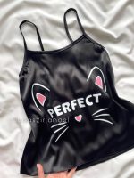 ست تاپ شلوارک ساتن گربه - Image 3