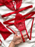 ست بادی فاق باز همراه با مچبند قرمز کد 1063 - Image 2