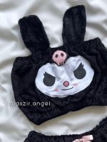 ست نیمتنه و شلوارک تدی مشکی - Image 2