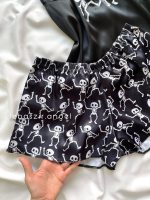 ست تاپ و شلوارک ساتن اسکلتی - Image 2