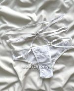 شورت فانتزی بندی سفید کد 256 - Image 4