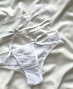 شورت فانتزی بندی سفید کد 256 - Image 3