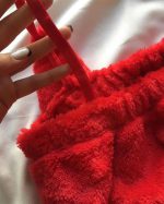 ست نیمتنه و شلوارک تدی قرمز - Image 5