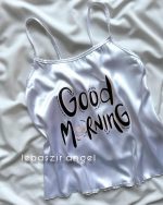 ست تاپ و شلوارک ساتن Good morning! - Image 3