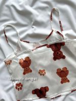 ست تاپ و شلوارک ساتن خرسی - Image 4