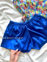 ست تاپ و شلوارک ساتن آبی عروسکی - Image 2
