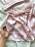 ست نیمتنه و شلوارک ساتن طرح قو کد 8130 - Image 2