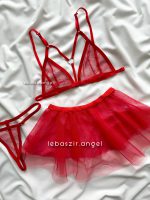 ست هارنسی خالدار با دامن - Image 6