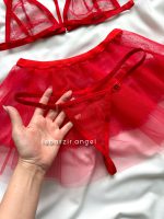 ست هارنسی خالدار با دامن - Image 3