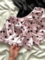 ست تاپ و شلوارک ساتن قلبی - Image 2