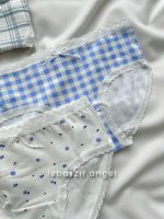 شورت نخی چهارخونه آبی - Image 4