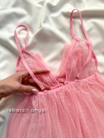 پیراهن خالدار پاپیونی صورتی کد 2013😍 - Image 4