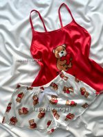 ست تاپ و شلوارک ساتن خرسی🧸