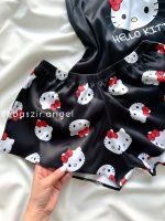 ست تاپ و شلوارک ساتن کیتی😍 - Image 2