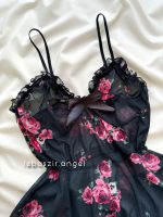 پیراهن حریر گلدار کد 1850 - Image 3