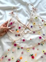 پیراهن تور شیشه ای گلدار😍 - Image 2