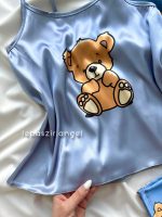 ست تاپ و شلوار ساتن خرسی🧸 - Image 5