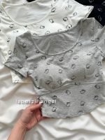 کراپ تیشرت نخی کیتی کد 5038 - Image 3