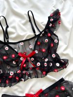 ست نیمتنه و دامن و شورت لامبادا توری قرمز❤️‍🔥 - Image 3