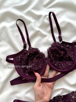 ست فانتزی فنردار نگینی بادمجونی کد 478 - Image 3