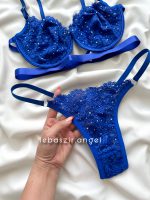 ست فانتزی فنردار نگینی کد 478 آبی - Image 3