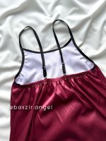 پیراهن ساتن خرسی🧸 زرشکی کد 8313 - Image 4