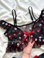 ست نیمتنه و دامن و شورت لامبادا توری قرمز❤️‍🔥 - Image 5