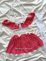 ست فانتزی جورابدار قرمز کد 5124