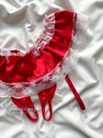 شورت دامنی ساتن فاق باز قرمز کد 303😍🔥 - Image 3