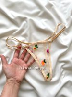 پیراهن تور شیشه ای گلدار کرم😍 - Image 3