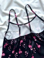 ست تاپ و شلوارک ساتن فلامینگو مشکی صورتی🦩 - Image 4