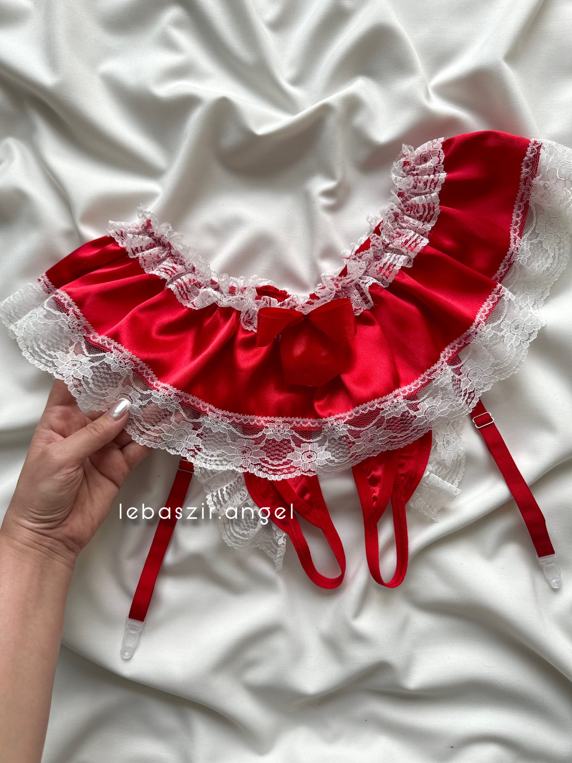 58ADA36A-43D2-4E98-A326-68681DE4E72D شورت دامنی ساتن فاق باز قرمز کد 303😍🔥 - Image 1