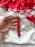 شورت دامنی ساتن فاق باز قرمز کد 303😍🔥 - Image 4