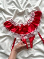 شورت دامنی ساتن فاق باز قرمز کد 303😍🔥 - Image 2