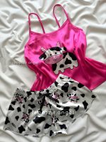 ست تاپ و شلوارک ساتن گاو🐮