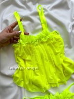 ست نیمتنه و شورت فانتزی  فسفری کد 7055 - Image 3