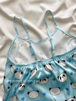 ست تاپ و شلوارک ساتن پاندا آبی🐼 - Image 4