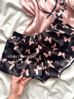 ست تاپ و شلوارک ساتن پروانه🦋 - Image 2