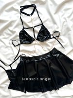 ست فانتزی لاتکس مشکی کد 7019