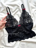 ست نیمتنه گیپور و شلوارک ساتن زرشکی - Image 3