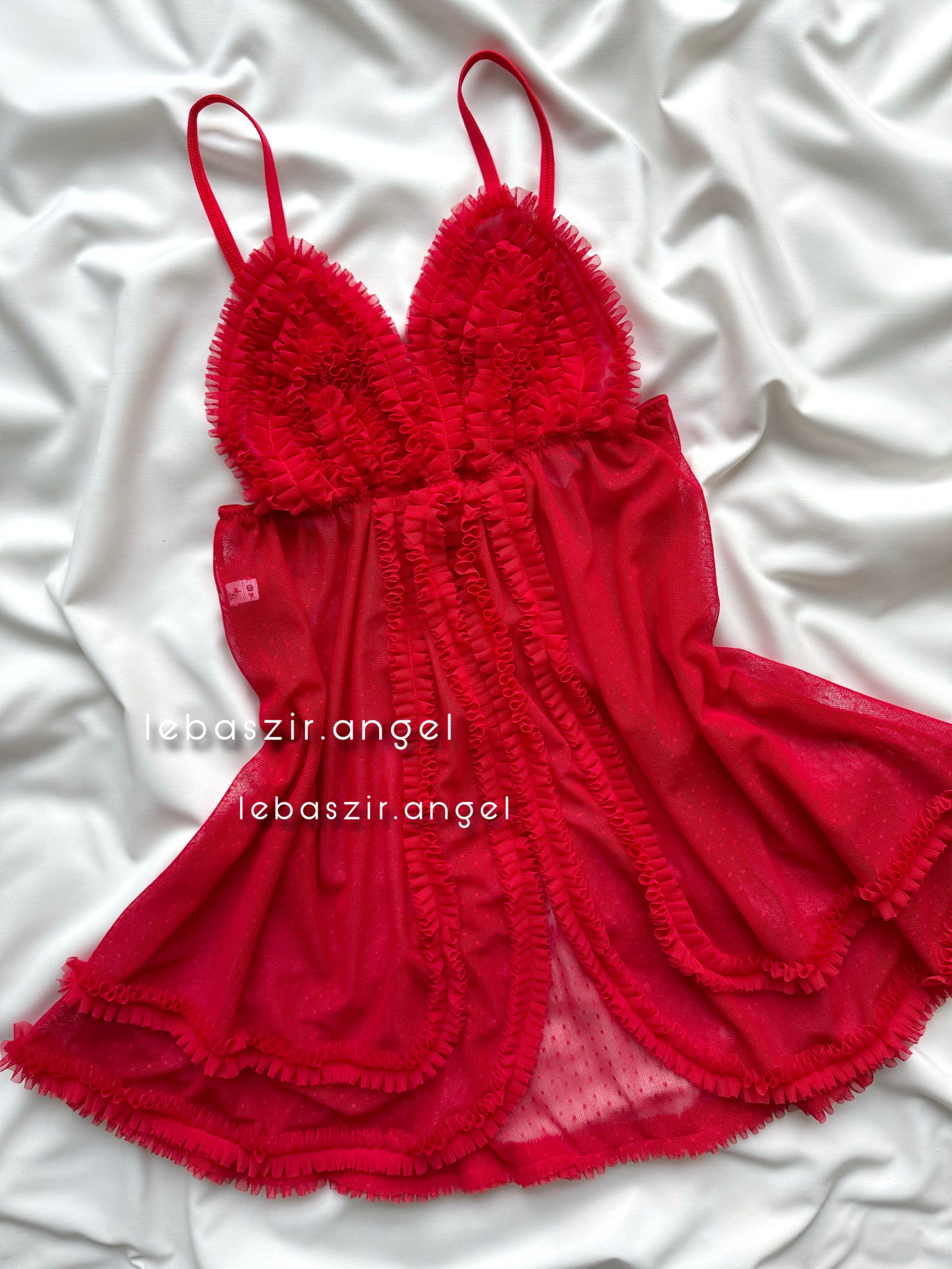 47237F77-4F78-455A-8D06-BBE7A65A4B93 پیراهن توری قرمز😍 - Image 1