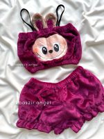 ست نیمتنه و شلوارک تدی ارغوانی - Image 3