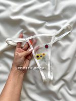 پیراهن تور شیشه ای گلدار سفید - Image 5