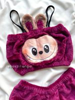 ست نیمتنه و شلوارک تدی ارغوانی - Image 4