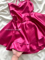 پیراهن ساتن پشت بندی سرخابی - Image 6