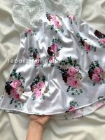 پیراهن فانتزی سفید گل صورتی - Image 2