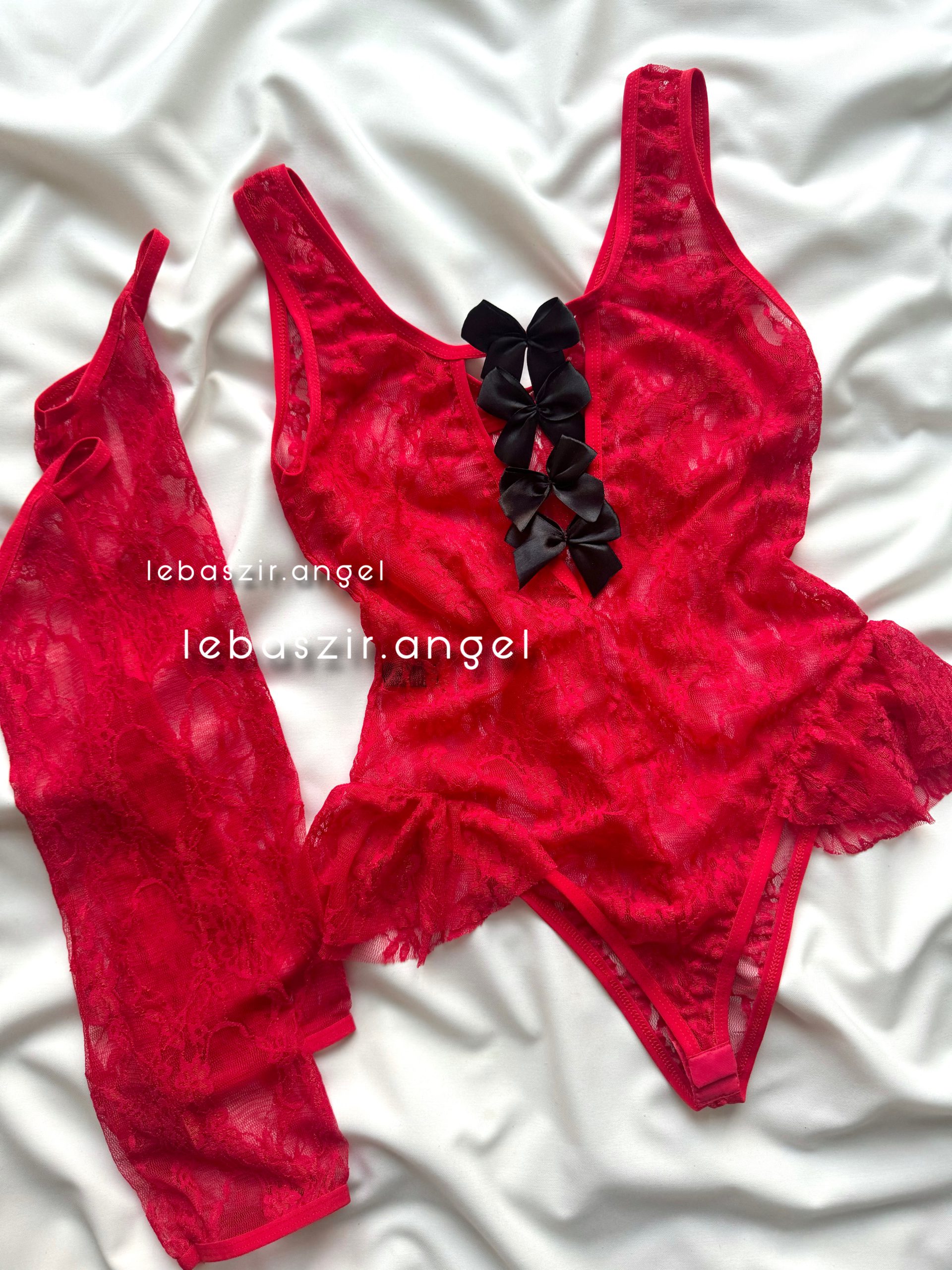 079C5E1E-6E04-4138-A0F4-858E92ACAA89 ست بادی فانتزی گیپور با دستکش ها کد 7008 - Image 1